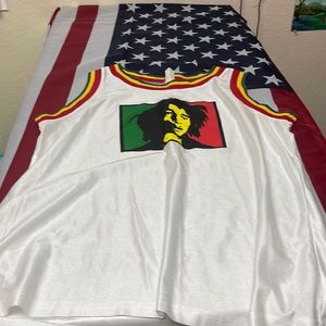 Mens Bob Marley tank top basketball jersey style